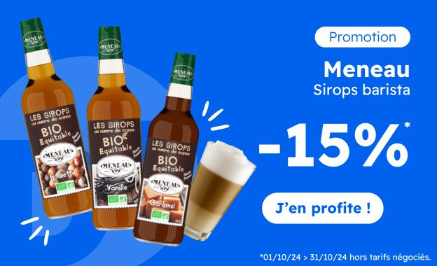 Sirops Meneau barista en promotion